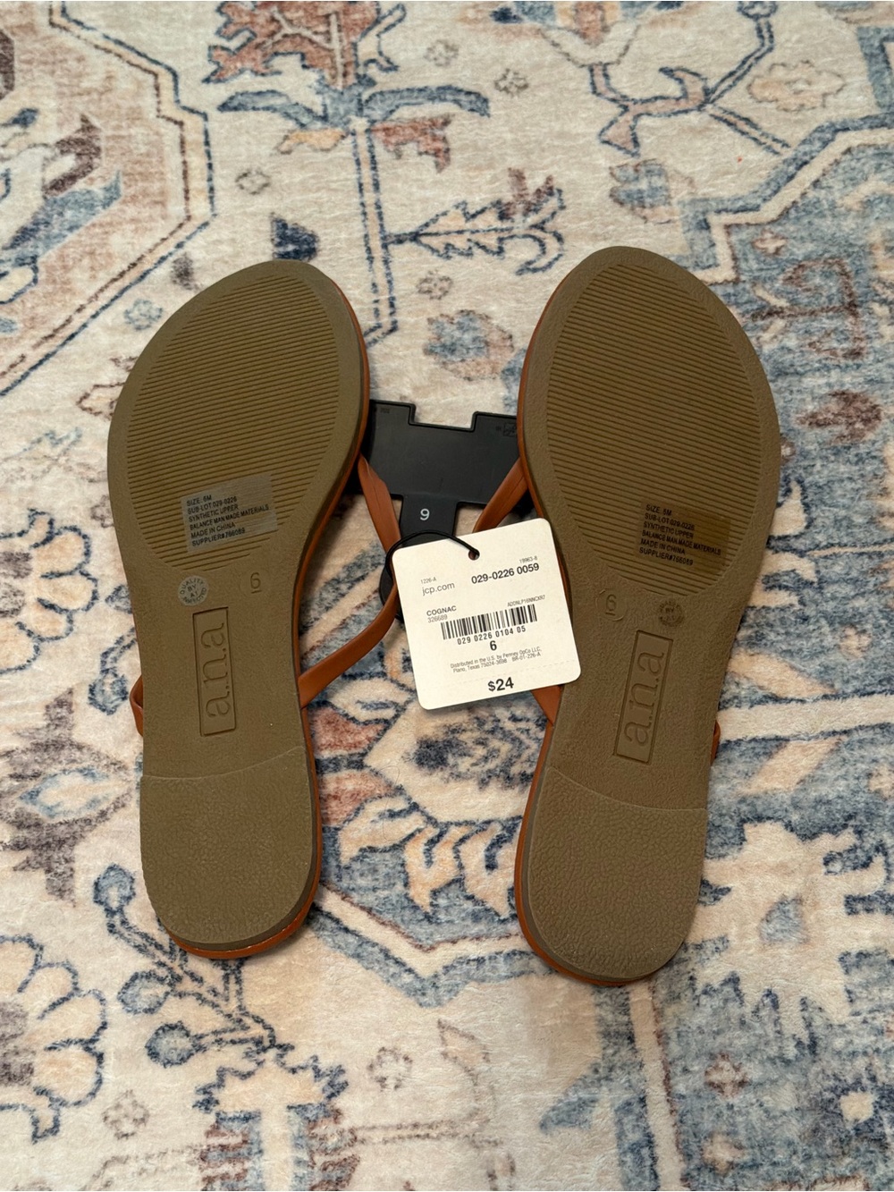 a.n.a Tan Brown T-Strap Flip Flops - Picture 5 of 5